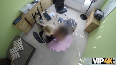 Blonde Gets Down and Dirty for a Loan Approval