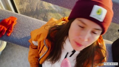 Naughty Stranger's Public Blowjob Adventure: Mountain Cableway Seduction